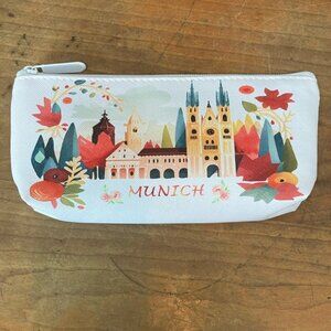 Munich souvenir pencil case  makeup jewelry bag White Pouch